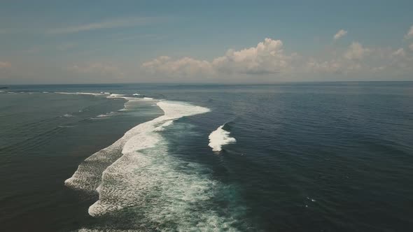 Water Surface with Big Waves, Aerial view alt