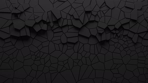 Abstract Animation of Voronoi Blocks Moving and Extruding alt