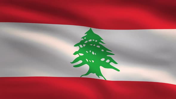 Lebanon Windy Flag Background 4K alt