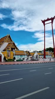 Wat Suthat Thepwararam Ratchaworahawihan the Royal Temple in Capital City Bangkok Thailand alt