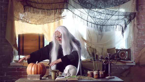 Mystical Halloween Curse Spell. Magic and Witchcraft with Spell and Incantation. Witchery. Magical alt