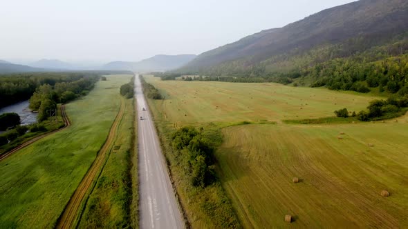 roads and fields of agriculture