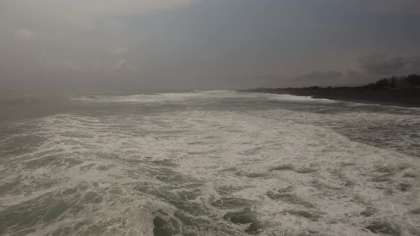Water Surface with Big Waves Aerial View alt