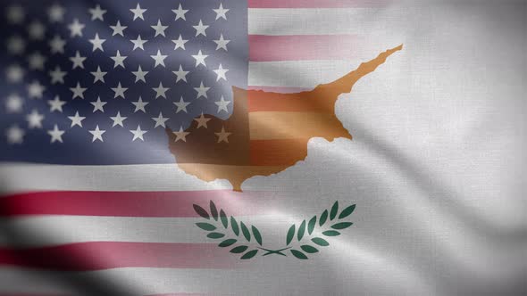 USA Cyprus Flag Loop Background 4K