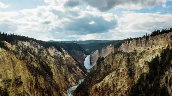 Time lapse of the lower falls on Yellowstone waterfall alt