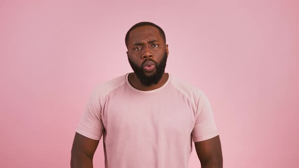 Cool Flexible Black Man Dancing Modern Dances Pink Studio Background alt