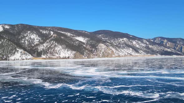 Frozen Lake Baikal Aerial View alt
