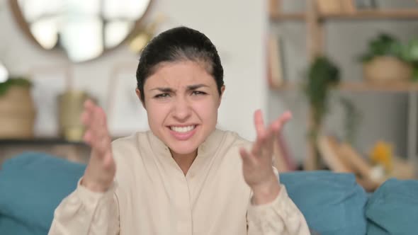 Angry Indian Woman Arguing at Home alt