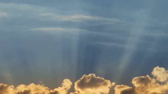 Heavenly Clouds With Sun Rays