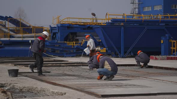 Time Laps Men Working on Factory