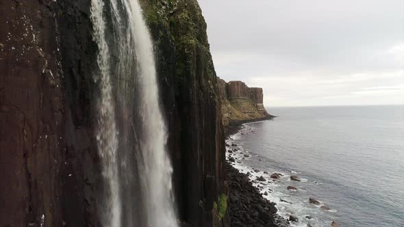 Close Up of the Waterfall Near Neist Point in Skye Scotland alt
