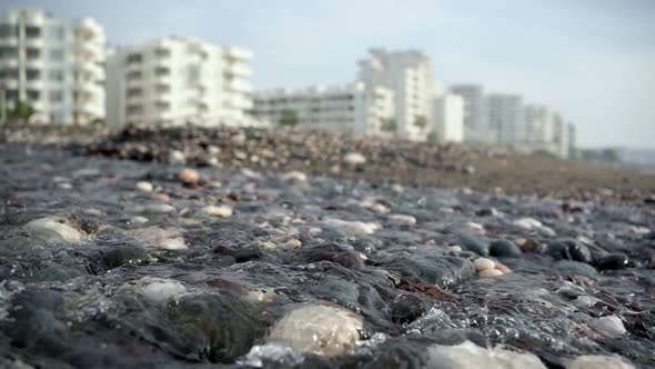 Closeup of a Beach with a Sea Beach