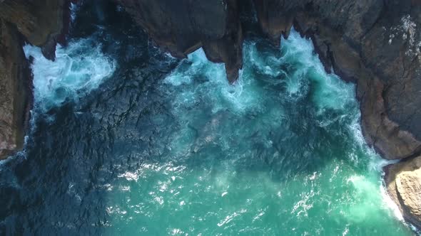 Waves and cliff from the air, location: Cabo de Sao Vicente, Porgual alt