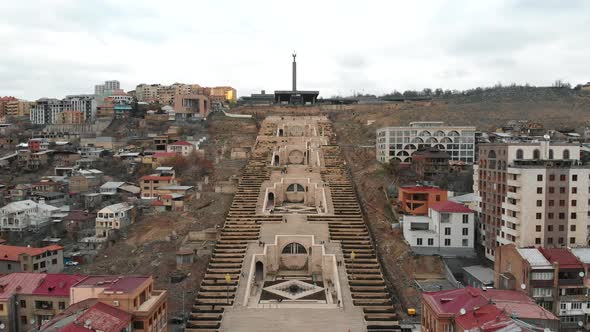Tourism in Yerevan Exciting Aerial View of Cascade Stairway