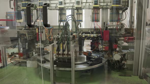 View of an old machine and production in a factory alt