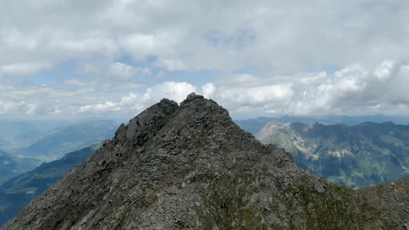 Aerial view of Alps near Zillertal in Austria. alt