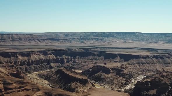 Fish River Canyon in Namibia, Africa Aerial Drone Shot.  Lanscape of the the Largest Canyon in Afric alt