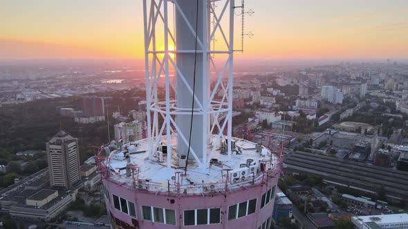 TV Tower in the Morning at Dawn in Kyiv, Ukraine alt