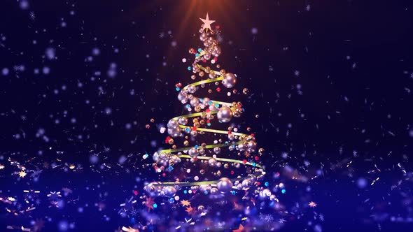 Colored 3D Christmas Tree, 4K