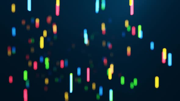 Flickering particles light blurred bokeh background