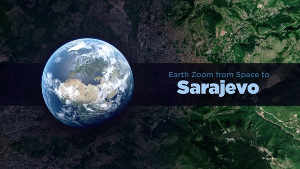 Sarajevo (Bosnia and Herzegovina) Earth Zoom to the City from Space