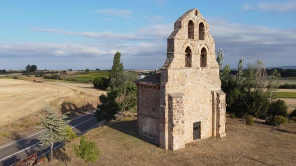 Ancient Romanic Style Hermitage of Saint Fagun In Burgos Province Castilla Y Leon Spain