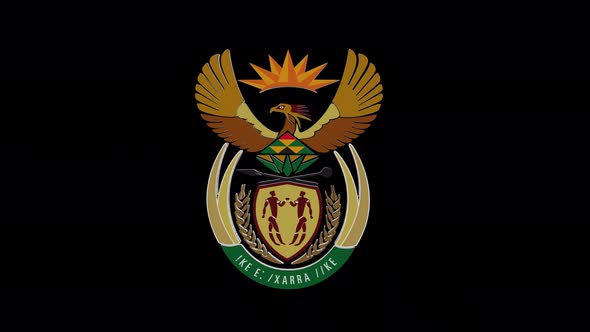 Coat Of Arms Of  South Africa With Alpha Channel  - 4K alt