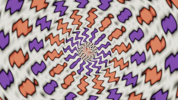 Abstract Radial Looping Wallpaper with Orange and Purple Colors
