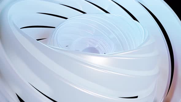 3D Stylish Abstract White Background with Rings or Circles Twisting in Concentric Structure alt