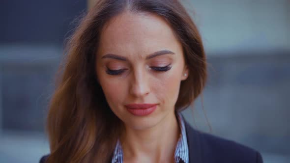 Confidence Business Woman Close Up Portrait Headshot Caucasian Female Business Person Serious Than alt