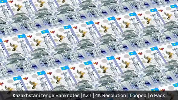 Kazakhstan Banknotes Money / Kazakhstani tenge / Currency ₸ / KZT/ | 6 Pack | - 4K alt