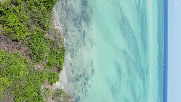 Zanzibar Tanzania  Vertical Video of the Ocean Near the Coast Slow Motion alt