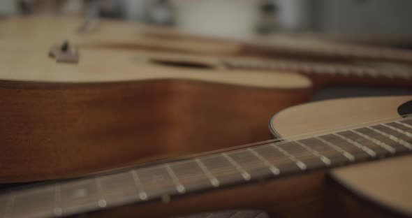 close up on strings and guitars