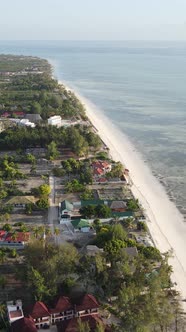 Vertical Video of the Ocean Near the Coast of Zanzibar Tanzania alt