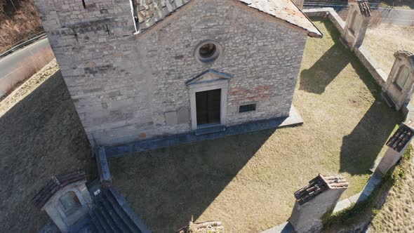 Romanic Church Facade Aerial View