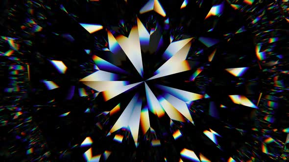 sparkling gemstone macro rotating seamless loop. kaleidoscope