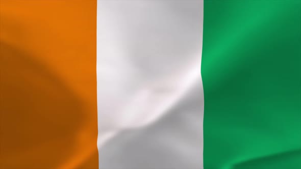 Ivory Coast Waving Flag 4K Moving Wallpaper Background alt