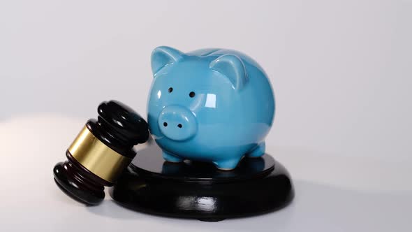 Court Gavel and Piggy Bank alt
