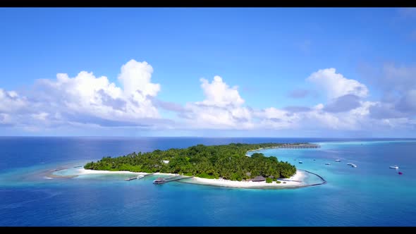 Aerial top down tourism of beautiful seashore beach time by blue green sea with white sand backgroun alt