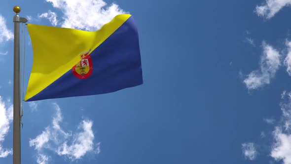 Gran Canaria Flag (Spain) On Flagpole alt
