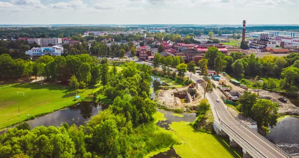 Hyperlapse From a Height Above the City with a View of the Old Tower alt