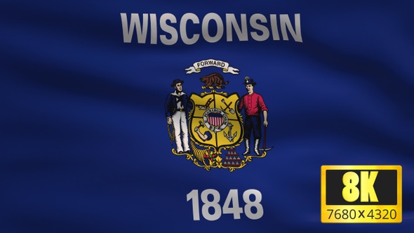 8K Wisconsin State Flag Background alt