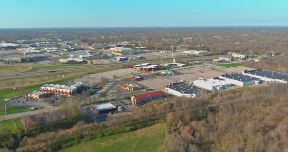 Overlooking View of a Small Town a Fairview Heights in the Highways Interchanges of Illinois US alt