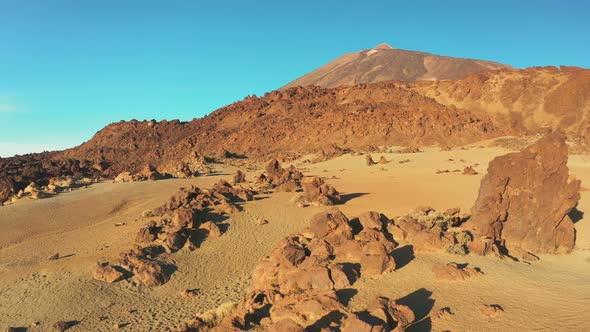 an Extraterrestrial Landscape in the Area Around the Crater of the Volcano Teide Tenerife alt