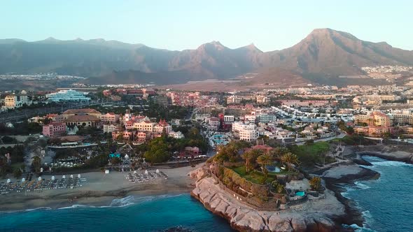 Top View Over Los Cristianos, Canary Islands, Tenerife, Spain alt