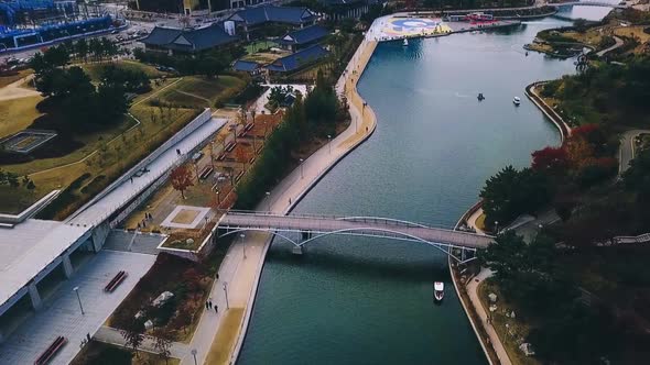 Aerial view of Incheon Songdo Central Park alt