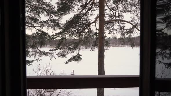 Balcony in Wooden Luxury Country House Building Cottage for Winter Vacations alt