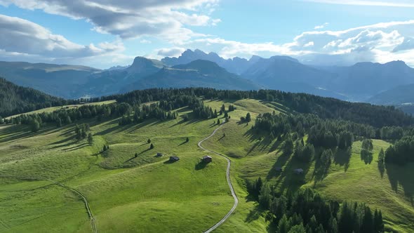 Beautiful summer day in the Dolomites mountains alt