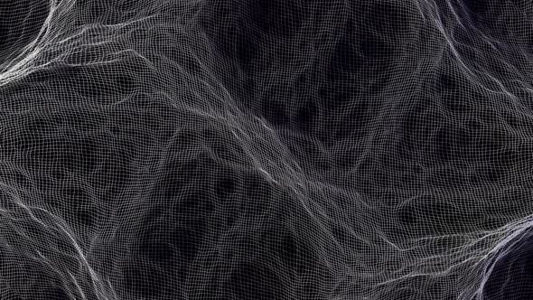 Abstract wireframe waves, top view.