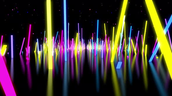 80s Colorful Neon Bars VJ 4k, Motion Graphics | VideoHive